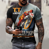 Summer 3D Printing Plum Skull Oversized T-Shirt Fashion O-Neck 66 Highway Pattern Casual Short Sleeve Street Hip Hop T-Shirts