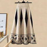 Plus Size Women Autumn Winter Warm Knitted Two Pieces Sets Korean Long Sleeve Pullover Sweater Top And High Waist Skirts Sets