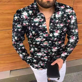 Casual Long Sleeve Shirt Men Paisley Print Shirt Camisa Social Masculina Manga Longa Prom Party Shirt