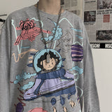 Long Sleeve T-shirts Autumn Gothic Vintage Print Ulzzang Cozy Fashion Streetwear Baggy Korean Trendy BF Plus Tops