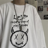 Long Sleeve T-shirts Autumn Gothic Vintage Print Ulzzang Cozy Fashion Streetwear Baggy Korean Trendy BF Plus Tops