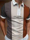 Polo Shirt Joining Together Letters Color Polo Shirts Brand Men Short-Sleeved Tees Shirt Man Clothes M-3XL