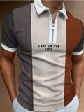 Polo Shirt Joining Together Letters Color Polo Shirts Brand Men Short-Sleeved Tees Shirt Man Clothes M-3XL