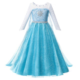 Frozen Anna Elsa Princess Dress For Girl Birthday Party Tulle Prom Gown Kids Christmas Cosplay Snow Queen Coronation Costume