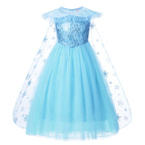 Frozen Anna Elsa Princess Dress For Girl Birthday Party Tulle Prom Gown Kids Christmas Cosplay Snow Queen Coronation Costume