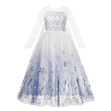 Frozen Anna Elsa Princess Dress For Girl Birthday Party Tulle Prom Gown Kids Christmas Cosplay Snow Queen Coronation Costume