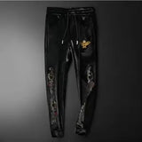 Round neck casual suit high-end embroidery crown eagle padded two-piece set
