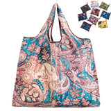 Big Thick Polyester Nylon Tote ECO Bag - Reusable & Portable Women's Foldable Shopping Bag