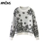 Aproms Elegant Green Tie Dye Knitted Sweater and Pullovers