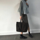 NEW Pu Leather Simple Laptop Handbag for Women's Casual Tote Vintage Bag
