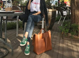 NEW Pu Leather Simple Laptop Handbag for Women's Casual Tote Vintage Bag