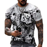 Horrible Skull Spades Poker T-Shirt Casual Men Summer 3D-Print Extra-Large T-Shirt 2021 Comfort Breathable T-Shirt Tops 110-6XL