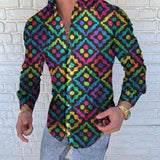 Long Sleeve Men Paisley Print Shirt Camisa Social Masculina  Prom Party Fashion Shirts