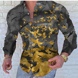 Long Sleeve Men Paisley Print Shirt Camisa Social Masculina  Prom Party Fashion Shirts