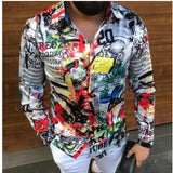 Long Sleeve Men Paisley Print Shirt Camisa Social Masculina  Prom Party Fashion Shirts