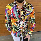 Long Sleeve Men Paisley Print Shirt Camisa Social Masculina  Prom Party Fashion Shirts