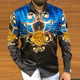 Long Sleeve Men Paisley Print Shirt Camisa Social Masculina  Prom Party Fashion Shirts