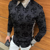 Long Sleeve Men Paisley Print Shirt Camisa Social Masculina  Prom Party Fashion Shirts