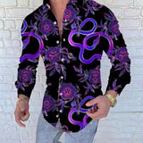 Long Sleeve Men Paisley Print Shirt Camisa Social Masculina  Prom Party Fashion Shirts