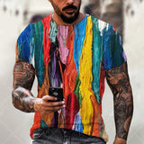 Oversized Men T-Shirt Mosaic Print Fashion T Shirt Men Tops Tees Summer Short Sleeved Casual Loose T-Shirts Men Clothing XXS-6XL