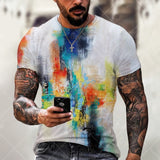 Oversized Men T-Shirt Mosaic Print Fashion T Shirt Men Tops Tees Summer Short Sleeved Casual Loose T-Shirts Men Clothing XXS-6XL