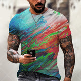 Oversized Men T-Shirt Mosaic Print Fashion T Shirt Men Tops Tees Summer Short Sleeved Casual Loose T-Shirts Men Clothing XXS-6XL