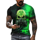 Summer 3D Printing Plum Skull Oversized T-Shirt Fashion O-Neck 66 Highway Pattern Casual Short Sleeve Street Hip Hop T-Shirts