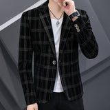 Autumn Men Blazers Luxury Corduroy Casual Slim Suit Jacket Business Social Office Dress Coat Street Wear Men Clothing