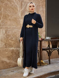 Women Dress New Season Autumn Winter 2 Piece Hijab Knitwear Suit Islamic Muslim Clothing Long Cardigan Model Made in Turkey