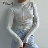 FSDA Turtleneck Y2K 2022 Long Sleeve T Shirts Women White Autumn Winter Casual Black Basic Gray Sexy Tops 90s Fashion Vintage