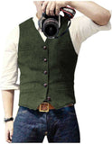 Suit Vest Blue Single Breasted Woolen Blended Mens Vest Denim Jeans
