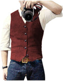 Suit Vest Blue Single Breasted Woolen Blended Mens Vest Denim Jeans