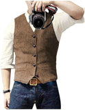 Suit Vest Blue Single Breasted Woolen Blended Mens Vest Denim Jeans