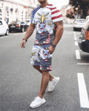 Suit 3D Summer Pattern T-shirt Suit Men