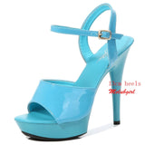 Mclubgirl Women Sexy Show Sandals 13 15 17 CM High Heels Sexy Platform Color Sandals Girls Shoe for Party Club Drop Sale LFD