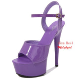 Mclubgirl Women Sexy Show Sandals 13 15 17 CM High Heels Sexy Platform Color Sandals Girls Shoe for Party Club Drop Sale LFD