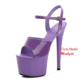 Mclubgirl Women Sexy Show Sandals 13 15 17 CM High Heels Sexy Platform Color Sandals Girls Shoe for Party Club Drop Sale LFD