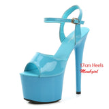 Mclubgirl Women Sexy Show Sandals 13 15 17 CM High Heels Sexy Platform Color Sandals Girls Shoe for Party Club Drop Sale LFD