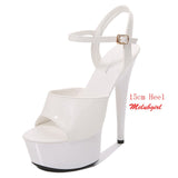 Mclubgirl Women Sexy Show Sandals 13 15 17 CM High Heels Sexy Platform Color Sandals Girls Shoe for Party Club Drop Sale LFD