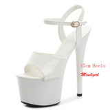 Mclubgirl Women Sexy Show Sandals 13 15 17 CM High Heels Sexy Platform Color Sandals Girls Shoe for Party Club Drop Sale LFD