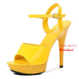 Mclubgirl Women Sexy Show Sandals 13 15 17 CM High Heels Sexy Platform Color Sandals Girls Shoe for Party Club Drop Sale LFD