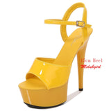 Mclubgirl Women Sexy Show Sandals 13 15 17 CM High Heels Sexy Platform Color Sandals Girls Shoe for Party Club Drop Sale LFD