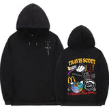 Cactus Jack Hoodie Men Women Double-sided Logo Print LOOK MOM I CAN FLY Travis Scott Hoodies Unisex Fashion Hip Hop Streetwear