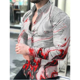 Casual Long Sleeve Shirt Men Paisley Print Shirt Camisa Social Masculina Manga Longa Prom Party Shirt