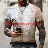2021 New Men's Summer 3D Printed Compass T-Shirt Hip-Hop Style Large Size T-Shirt Cross Style Short Sleeve Clothing XXS-6XL