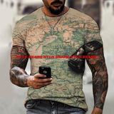 2021 New Men's Summer 3D Printed Compass T-Shirt Hip-Hop Style Large Size T-Shirt Cross Style Short Sleeve Clothing XXS-6XL
