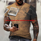 2021 New Men's Summer 3D Printed Compass T-Shirt Hip-Hop Style Large Size T-Shirt Cross Style Short Sleeve Clothing XXS-6XL