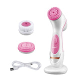 CkeyiN 3 In 1 Electric Facial Cleansing Brush Deep Cleaning Rotating Face Brush Silicone Waterproof Facial Care Skin Exfoliation