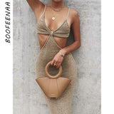 BOOFEENAA Vacation Knitted Maxi Dresses for Women Summer Elegant Sexy Party