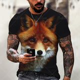 3D Tiger Lion Printed T-Shirts, Fashionable Round Neck Short Sleeve Street Clothes, Hip-Hop T-Shirts, Summer